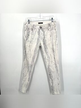 Cult Of Individuality Zen Mid Rise Skinny Jeans White Gray Women's Size 30